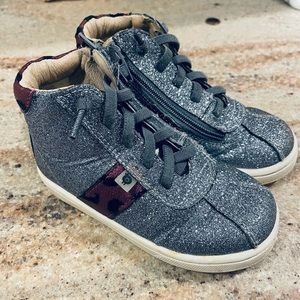 Old soles glitter high tops little girls shoes size EU 24 US 7.5
